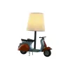 Desk lamp Home ESPRIT Blue Orange Linen Metal 31 x 15 x 34 cm