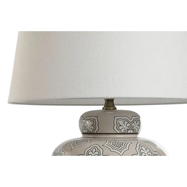 Stalinė lempa Home ESPRIT Balta Rusvai gelsva Keramikinis 50 W 220 V 43,5 x 43,5 x 61 cm