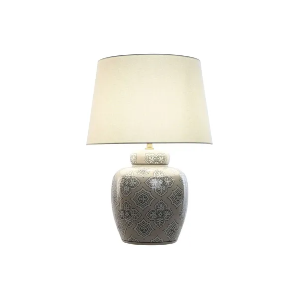 Stalinė lempa Home ESPRIT Balta Rusvai gelsva Keramikinis 50 W 220 V 43,5 x 43,5 x 61 cm