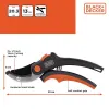 Black&Decker - Garden Shears for Flowers / Hedges with Hardened Steel Blade