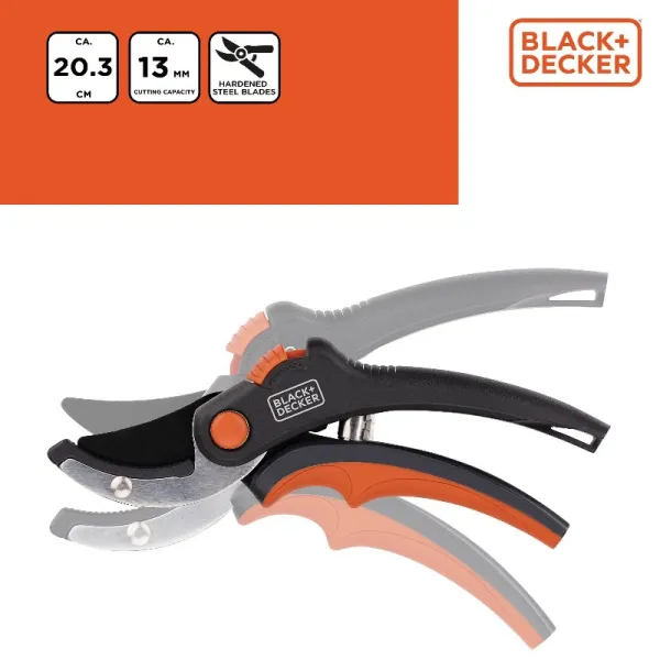 Black&Decker - Garden Shears for Flowers / Hedges with Hardened Steel Blade
