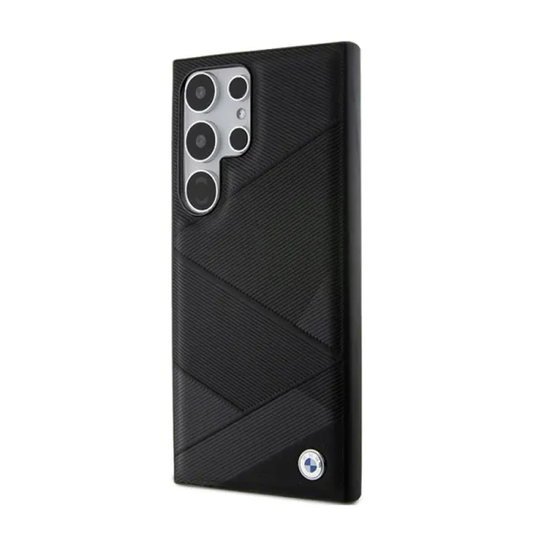BMW Signature Leather Crossing Lines Pattern - Case for Samsung Galaxy S24 Ultra (Black)