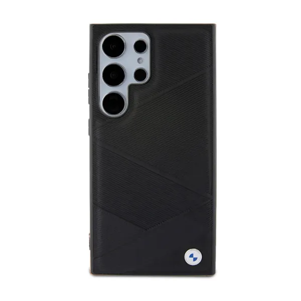 BMW Signature Leather Crossing Lines Pattern - Case for Samsung Galaxy S24 Ultra (Black)