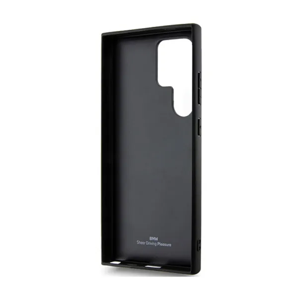 BMW Signature Leather Crossing Lines Pattern - Case for Samsung Galaxy S24 Ultra (Black)