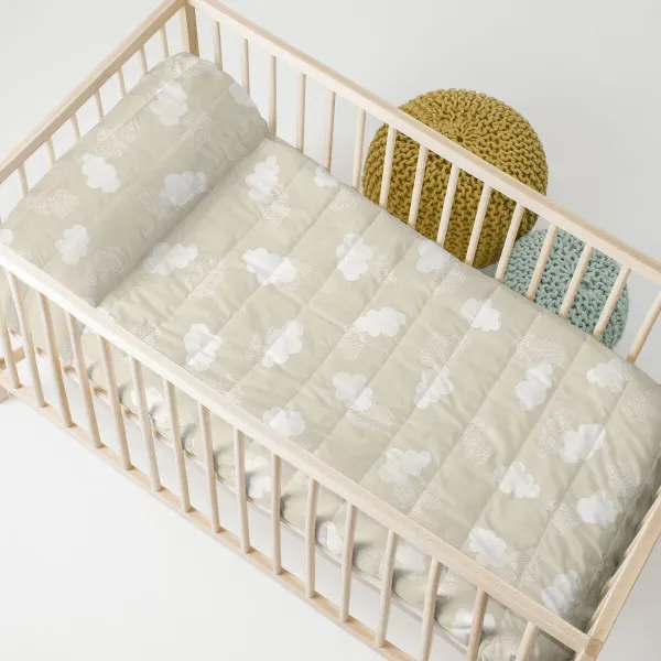 Vuodepeite (viltti) HappyFriday BASIC KIDS Beige 100 x 130 cm Kiilakorko Vauvan kehto