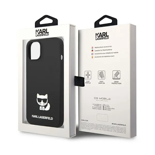 Karl Lagerfeld Choupette Body - Case for iPhone 14 Plus (Black)