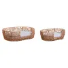 Pet bed Home ESPRIT White Light brown Metal synthetic rattan 50 x 35 x 14 cm (2 Pieces)