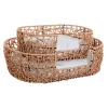 Gyvūnų lova Home ESPRIT Balta Šviesiai rudas Metalinis sintetinis rotangas 50 x 35 x 14 cm (2 Dalys)
