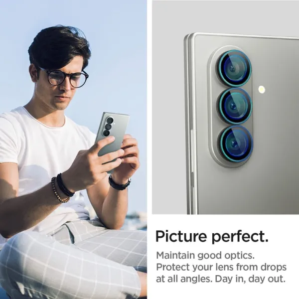 Spigen Optik Pro HD GLAS.TR EZ Fit Camera Protector 2-Pack - Lens Protector for Samsung Galaxy Z Fold 7 (2 pcs)(Black)