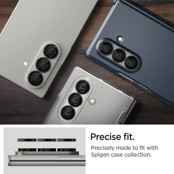 Spigen Optik Pro HD GLAS.TR EZ Fit Camera Protector 2-Pack - Lens Protector for Samsung Galaxy Z Fold 7 (2 pcs)(Black)