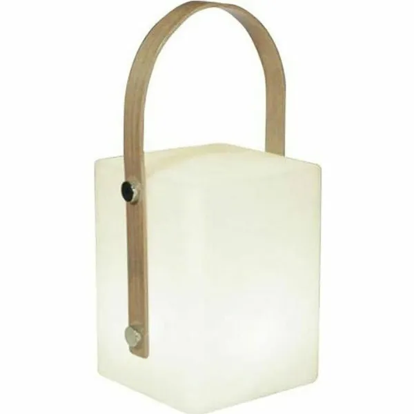 Galda lampa Lumisky Tiky 10 x 10 x 25 cm Balts Brūns Bambuss Plastmasa