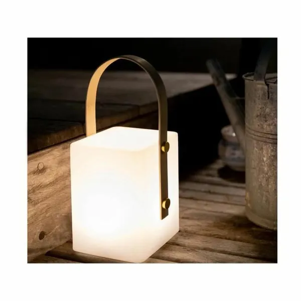 Stalinė lempa Lumisky Tiky 10 x 10 x 25 cm Balta Ruda Bambukas Plastmasinis