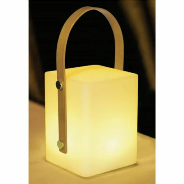 Pöytälamppu Lumisky Tiky 10 x 10 x 25 cm Valkoinen Ruskea Bambu Muovinen