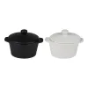 Alpina - Ceramic ovenproof dish with lid, round, 13x10 cm, 210 ml (white)