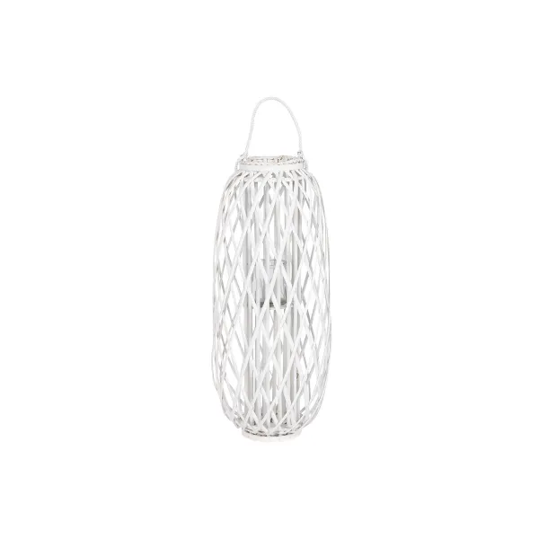 Подсвечник Home ESPRIT Белый плетеный Стеклянный 34 x 34 x 80 cm