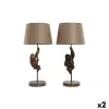 Galda lampa Home ESPRIT Brūns Metāls Sveķi 50 W 220 V 26 x 26 x 53,5 cm (2 gb.)