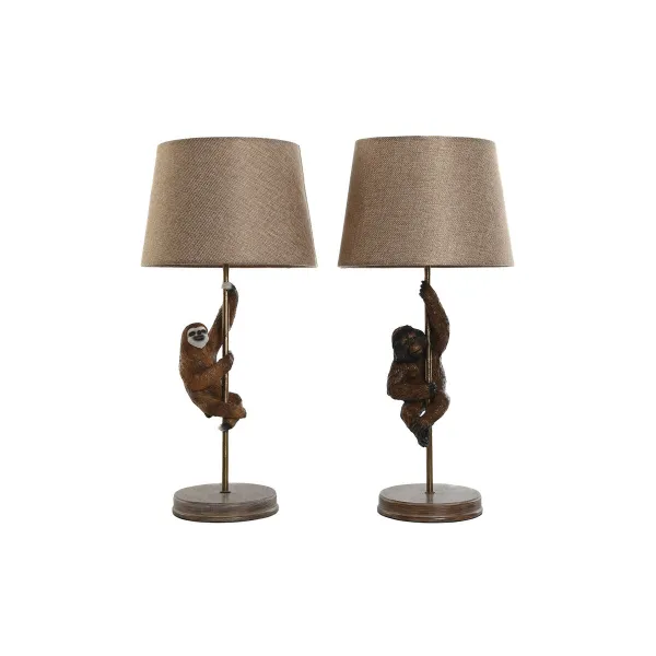 Stalinė lempa Home ESPRIT Ruda Metalinis Derva 50 W 220 V 26 x 26 x 53,5 cm (2 vnt.)