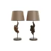 Galda lampa Home ESPRIT Brūns Metāls Sveķi 50 W 220 V 26 x 26 x 53,5 cm (2 gb.)