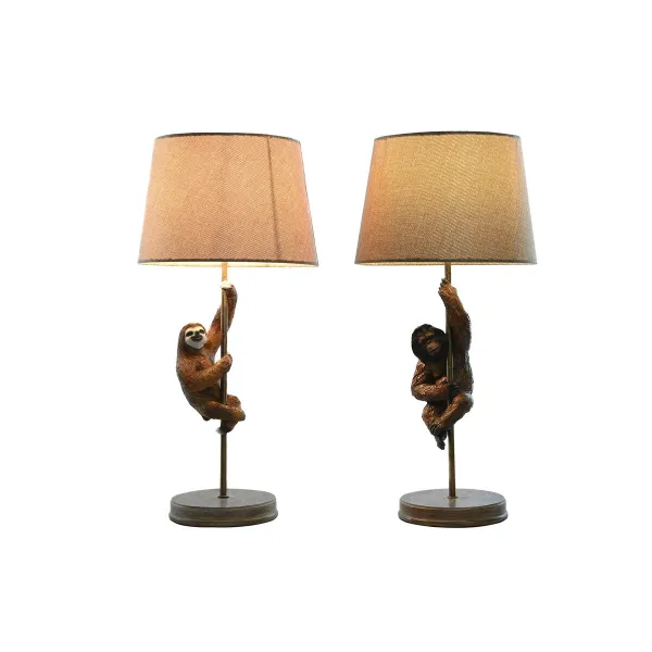 Stalinė lempa Home ESPRIT Ruda Metalinis Derva 50 W 220 V 26 x 26 x 53,5 cm (2 vnt.)