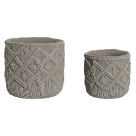 Набор кашпо Home ESPRIT Светло-серый Цемент 20 x 20 x 18 cm