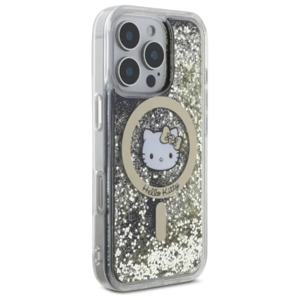 Hello Kitty Liquid Glitter Fever MagSafe - Case for iPhone 16 Pro Max (black/gold)