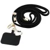 Hello Kitty Patch & Kitty Head Charm - Universal Phone Strap / Lanyard (Black)