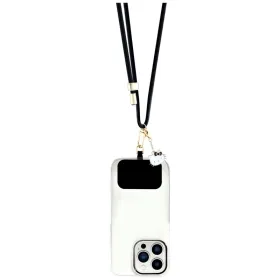 Hello Kitty Patch & Kitty Head Charm - Universal Phone Strap / Lanyard (Black)