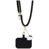 Hello Kitty Patch & Kitty Head Charm - Universal Phone Strap / Lanyard (Black)