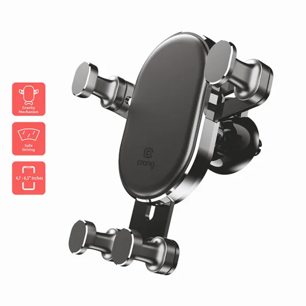 Crong Gravity Auto-Lock Car Holder – Gravity car holder for 4.7”-6.5” phones (black)
