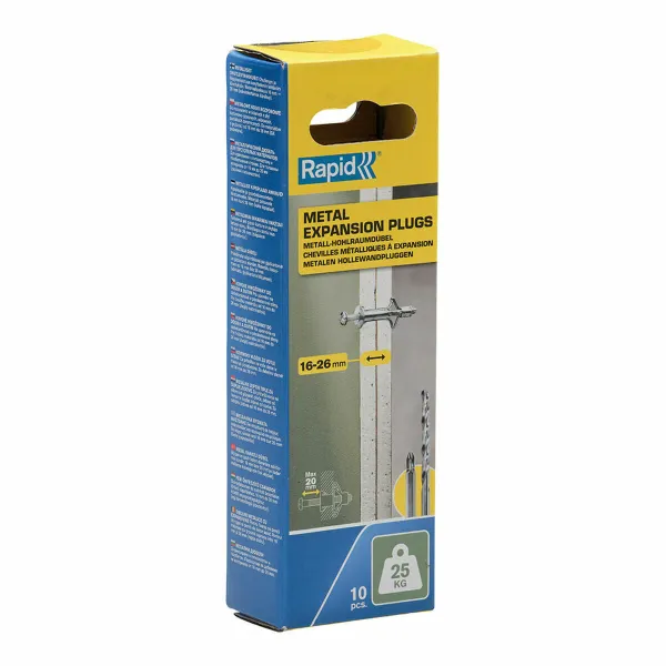 Seinätapit ja ruuvit Rapid Ø 8 x 46 mm M4 x 55 mm Metalli Laajennus 10 osaa