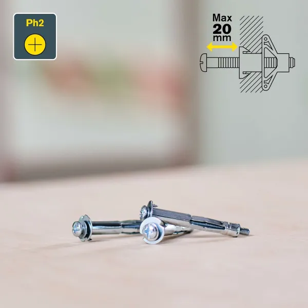 Wall plugs and screws Rapid Ø 8 x 46 mm M4 x 55 mm Metal Expansion 10 Units