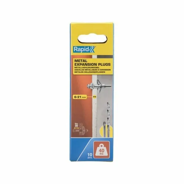 Wall plugs and screws Rapid 5001550 Ø 11 x 52 mm M5 x 63 mm Metal Expansion 10 Units