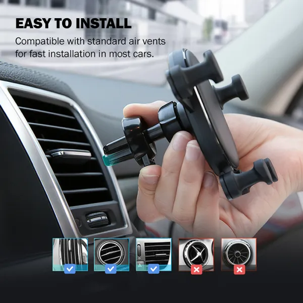Crong Gravity Auto-Lock Car Holder – Gravity car holder for 4.7”-6.5” phones (black)