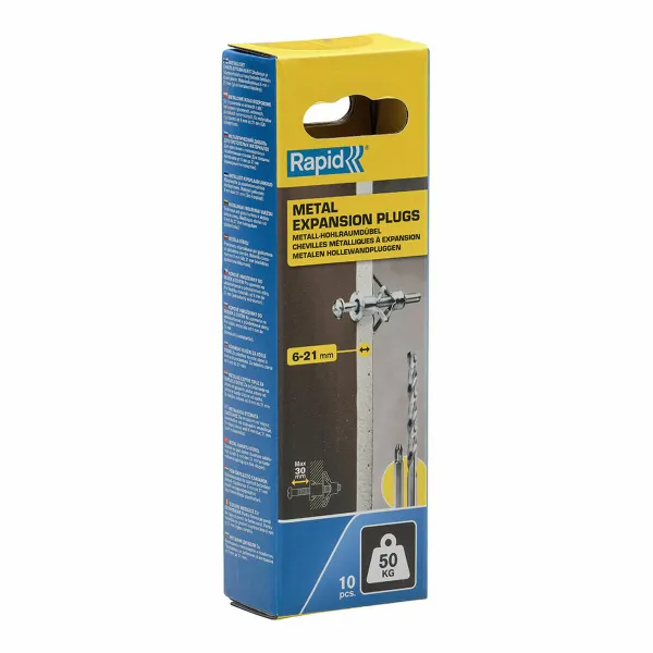 Seinätapit ja ruuvit Rapid 13 x 52 mm M6 x 63 mm Metalli Laajennus 10 osaa