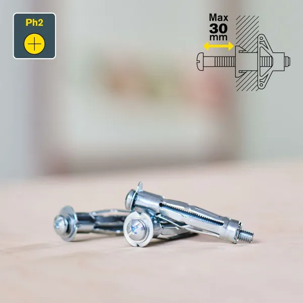 Wall plugs and screws Rapid 13 x 52 mm M6 x 63 mm Metal Expansion 10 Units