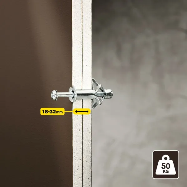 Seinätapit ja ruuvit Rapid Ø 13 x 65 mm M6 x 75 mm Metalli Laajennus 10 osaa