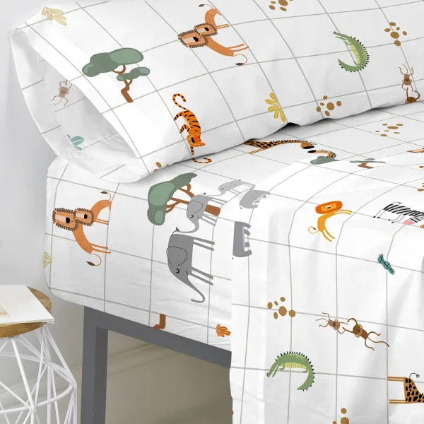 Uzmontēta apakšējā loksne HappyFriday Mini savanna Daudzkrāsains 105 x 200 x 32 cm