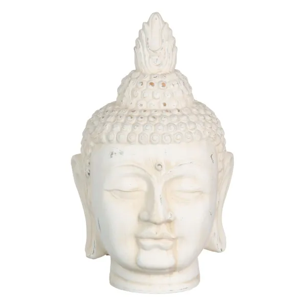 Decorative Figure Cream Buddha Oriental 19 x 18,5 x 32,5 cm