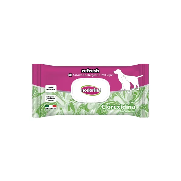 Влажные салфетки для домашних животных Inodorina REFRESH