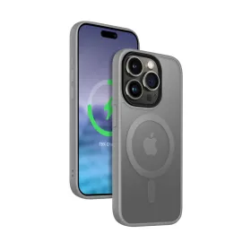 Crong Hybrid Frost MAG Cover - iPhone 15 Pro Max MagSafe Case (Gray)