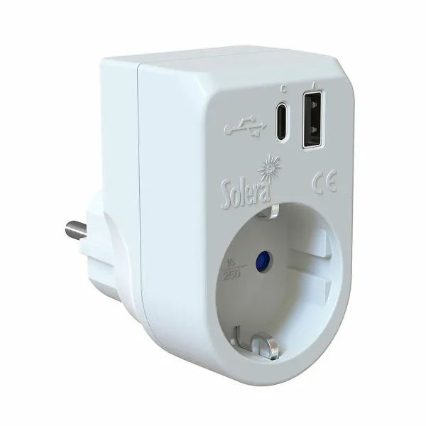 Kištuko adapteris Solera 860usbac 250 V 16 A USB USB-C