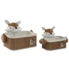 Korisetti Home ESPRIT Sininen Ruskea 43 x 33 x 32,5 cm 2 Kappaletta