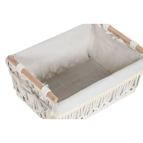 Skalbinių krepšys Home ESPRIT Balta Natūralus Metalinis Shabby Chic 42 x 32 x 51 cm 5 Dalys