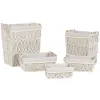 Veļas grozs Home ESPRIT Balts Dabisks Metāls Shabby Chic 42 x 32 x 51 cm 5 Daudzums