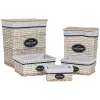 Veļas grozs Home ESPRIT Balts Brūns Melns Pelēks Dabisks pīts Shabby Chic 47 x 35 x 55 cm 5 Daudzums