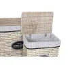 Veļas grozs Home ESPRIT Balts Brūns Melns Pelēks Dabisks pīts Shabby Chic 47 x 35 x 55 cm 5 Daudzums