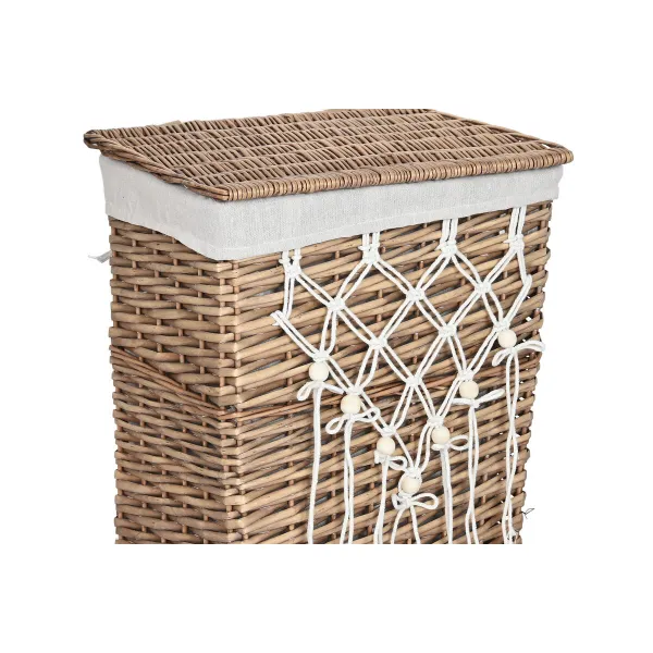 Skalbinių krepšys Home ESPRIT Balta Natūralus vytelių Shabby Chic 47 x 35 x 55 cm 5 Dalys