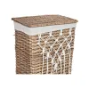 Pyykkikori Home ESPRIT Valkoinen Luonnollinen korihuonekalut Shabby Chic 47 x 35 x 55 cm 5 Kappaletta