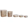 Skalbinių krepšys Home ESPRIT Balta Natūralus vytelių Shabby Chic 47 x 35 x 55 cm 5 Dalys