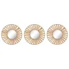Mirror Set Home ESPRIT Natural Scandi 20 x 2 x 20 cm (3 Pieces)